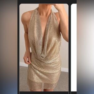 Zara Gold Mesh Dress